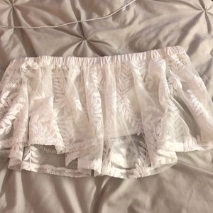 White Lacey tube top